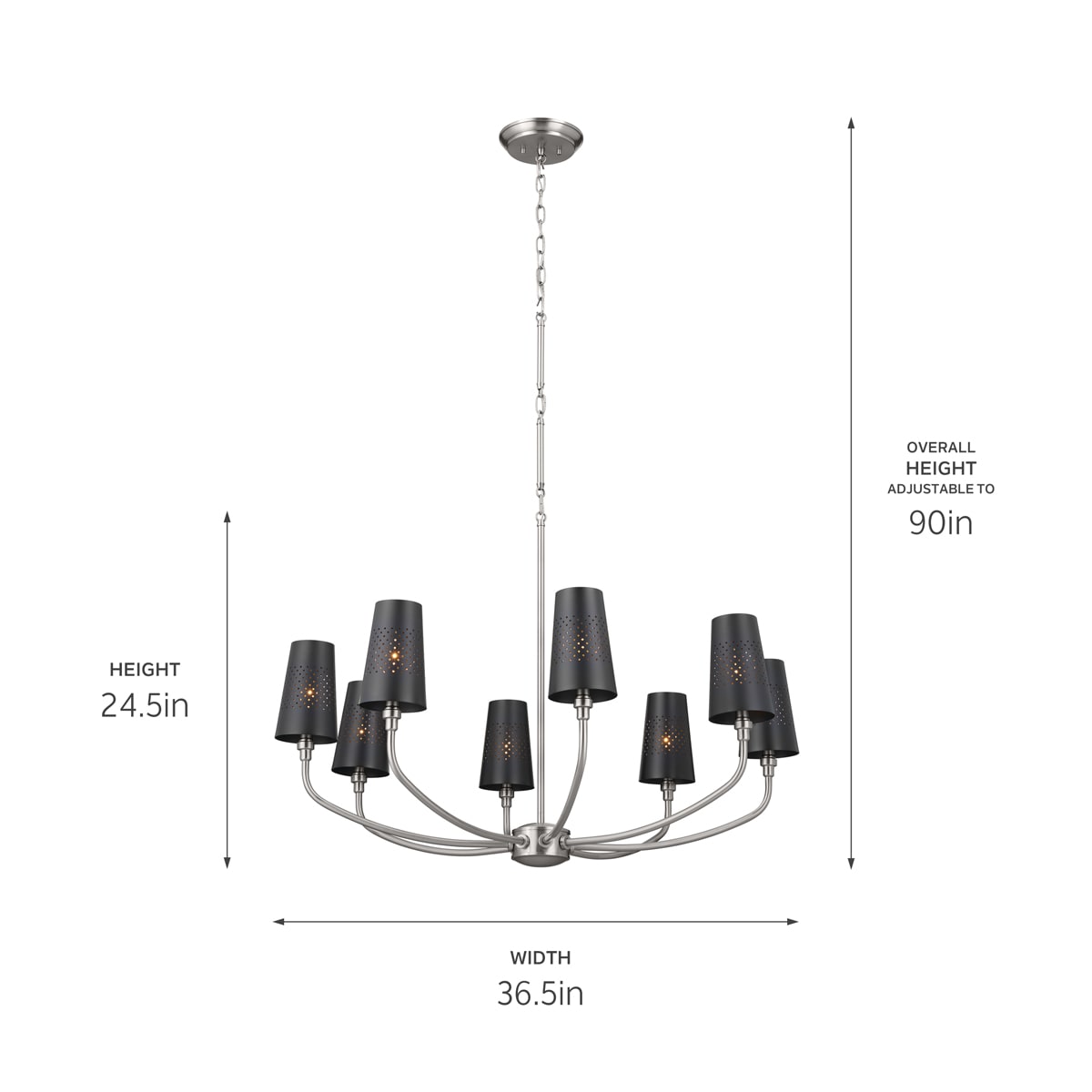Kichler Adeena 8-Light Pewter Traditional Chandelier