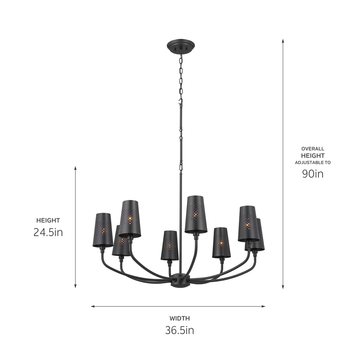 Kichler Adeena 8-Light Black Traditional Chandelier