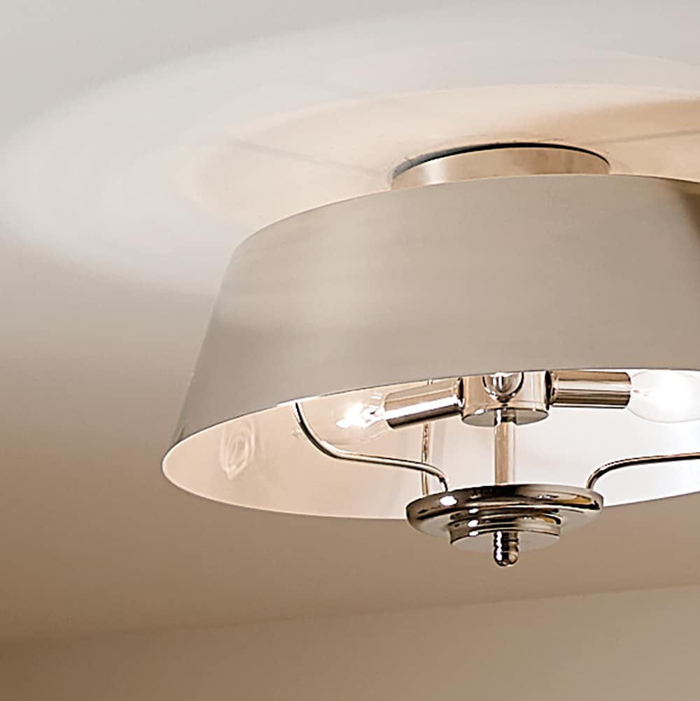 Kichler Luella 3-Light Polished Nickel Traditional Drum Medium Hanging Convertible Pendant/semi-flush