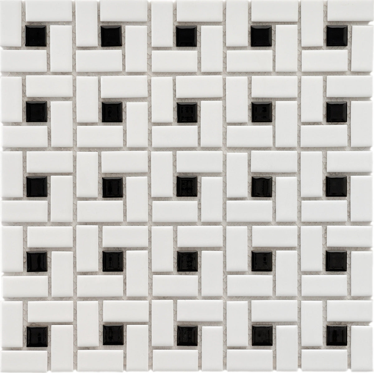 Affinity Tile Spiral Black and White 13-in x 13-in Multi-finish Porcelain Mosaic Floor and Wall Tile product image
