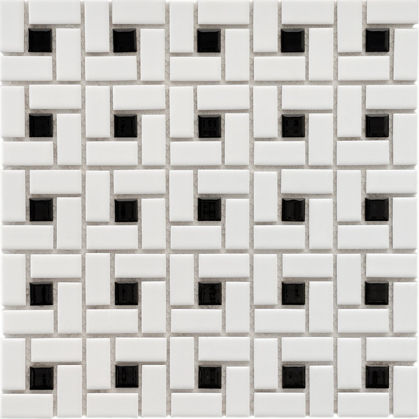 Affinity Tile Spiral Black and White 13-in x 13-in Multi-finish Porcelain Mosaic Floor and Wall Tile product image