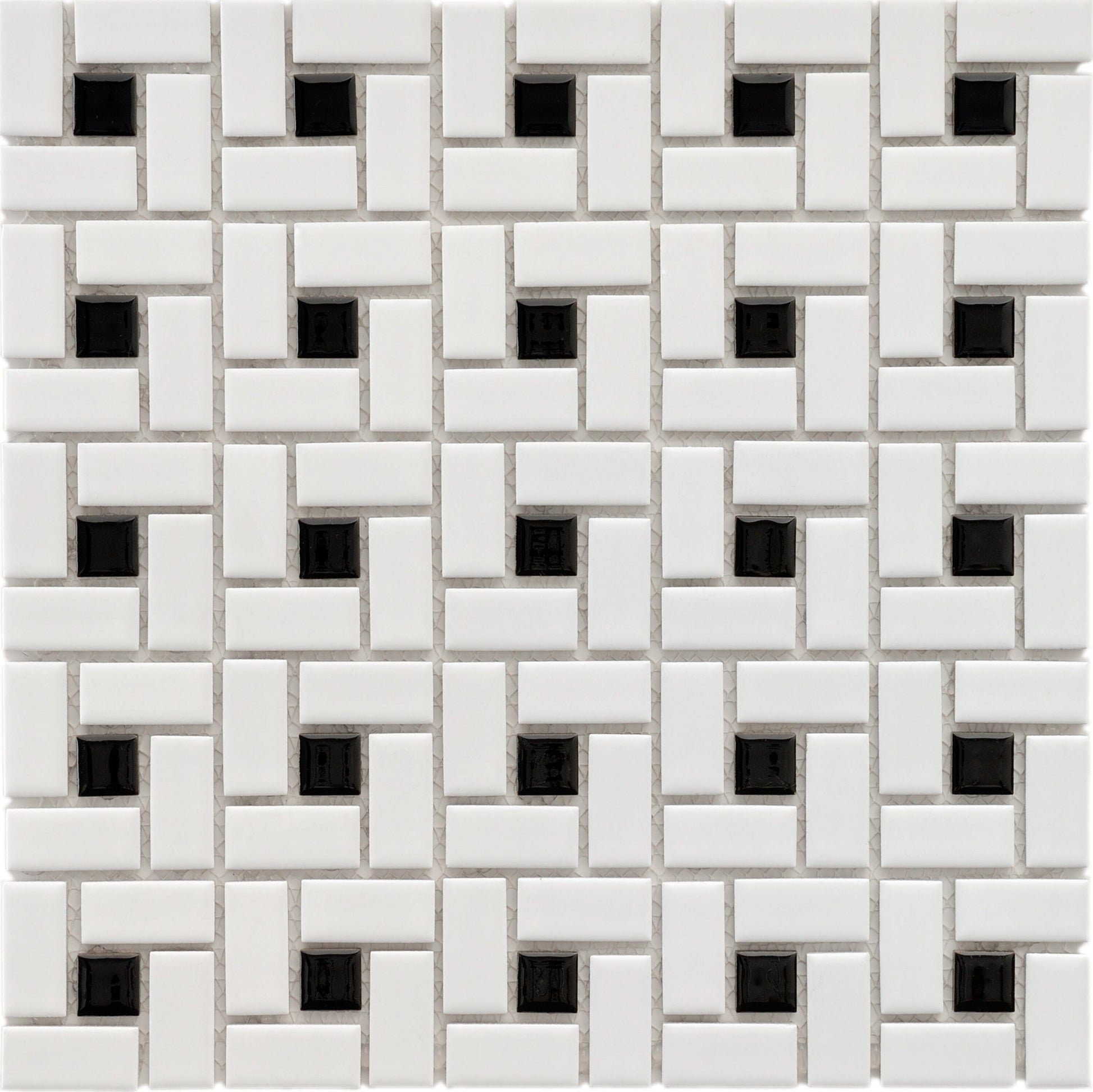 Affinity Tile Spiral Black and White 13-in x 13-in Multi-finish Porcelain Mosaic Floor and Wall Tile product image