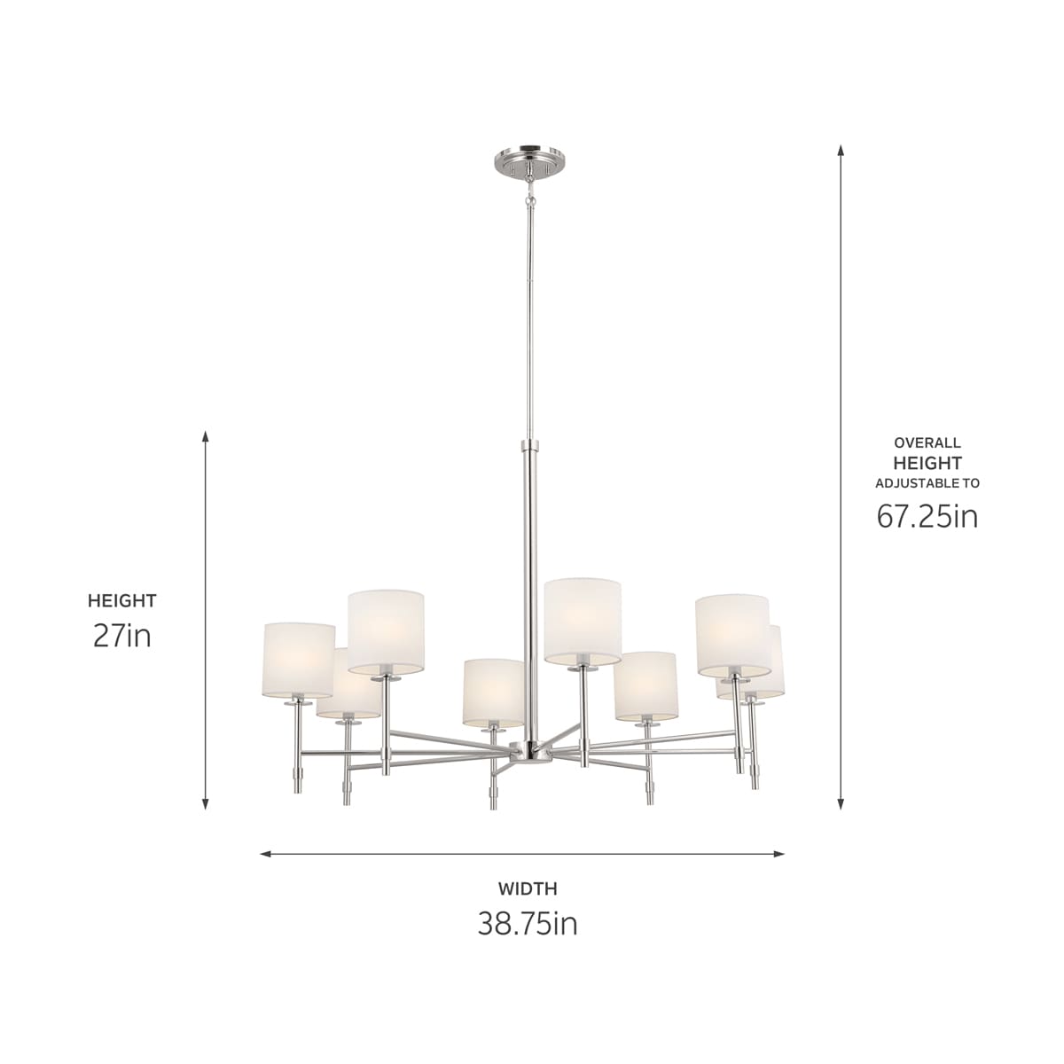 Kichler Ali 8-Light Polished Nickel Traditional Chandelier