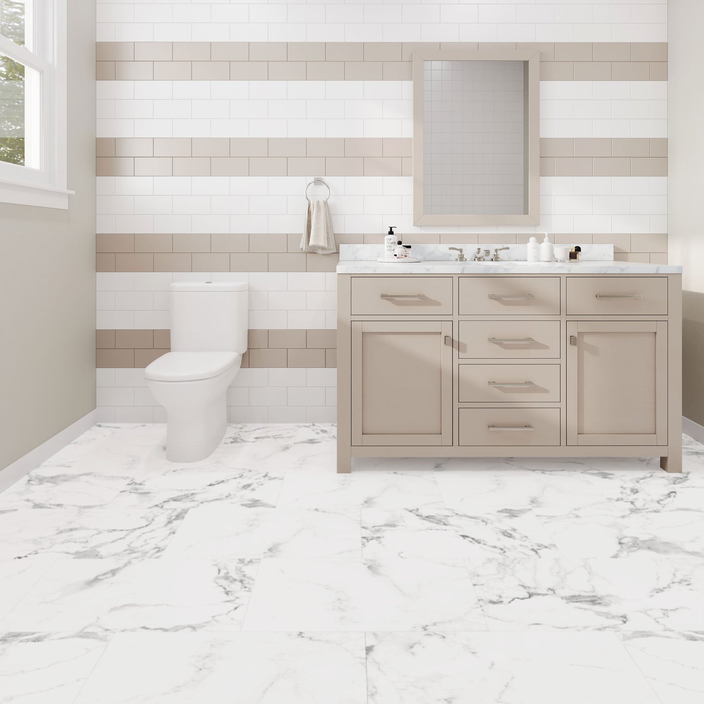 Lucida USA Terracore Calacatta 12-in Wide x 7-mm Thick Waterproof Interlocking Luxury Vinyl Plank Flooring (16-sq ft)