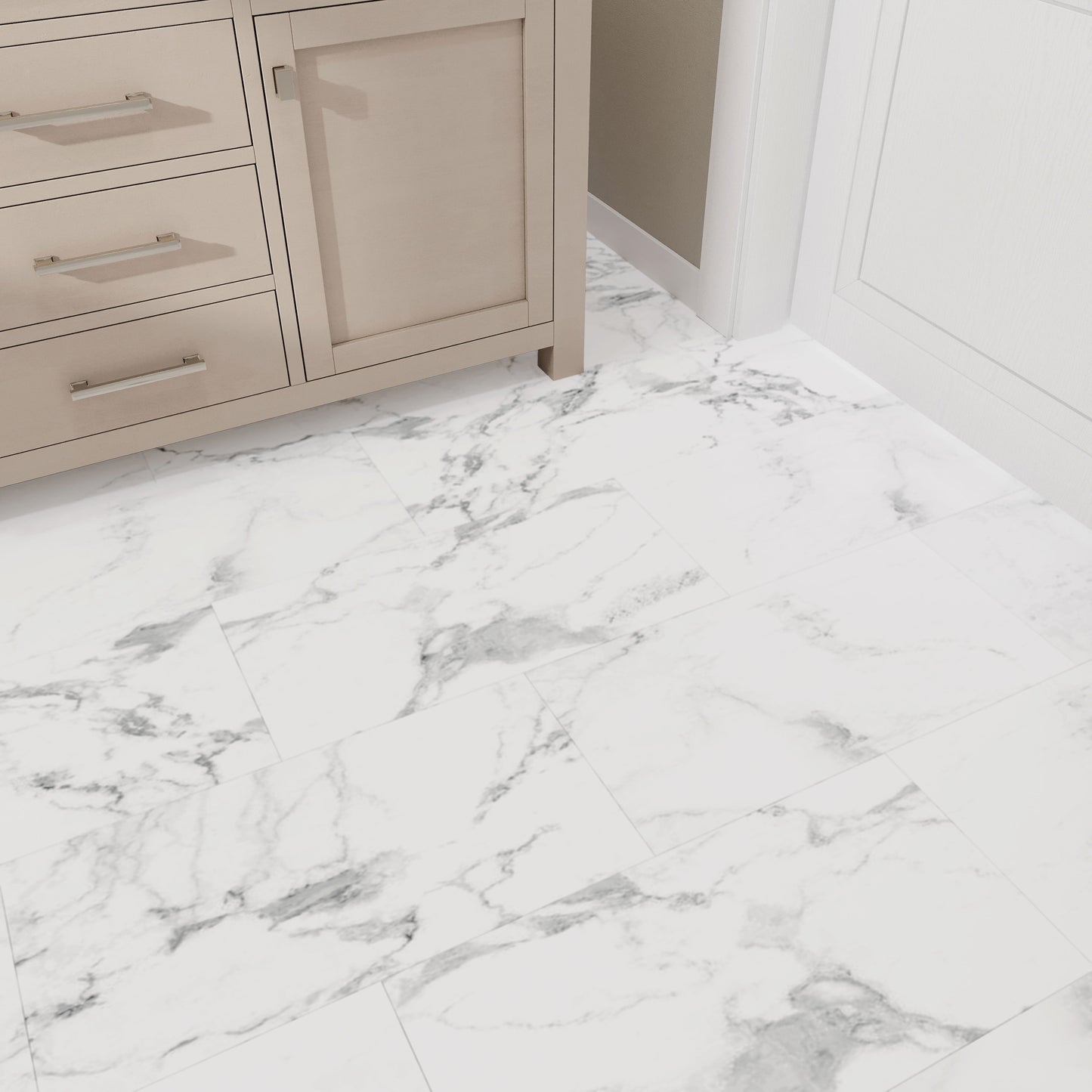Lucida USA Terracore Calacatta 12-in Wide x 7-mm Thick Waterproof Interlocking Luxury Vinyl Plank Flooring (16-sq ft)