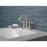 Delta Dulcet Brushed Nickel 2-handle 4-in Centerset WaterSense Bathroom Sink Faucet with Drain