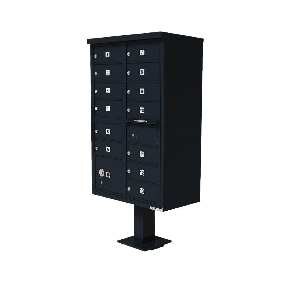 16-Mailboxes 1-Outgoing Mail Compartment 2-Parcel Lockers Pedestal Mount Cluster Box Unit - Super Arbor