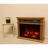 31 in. Freestanding Electric Fireplace Heater in Light Brown - Super Arbor