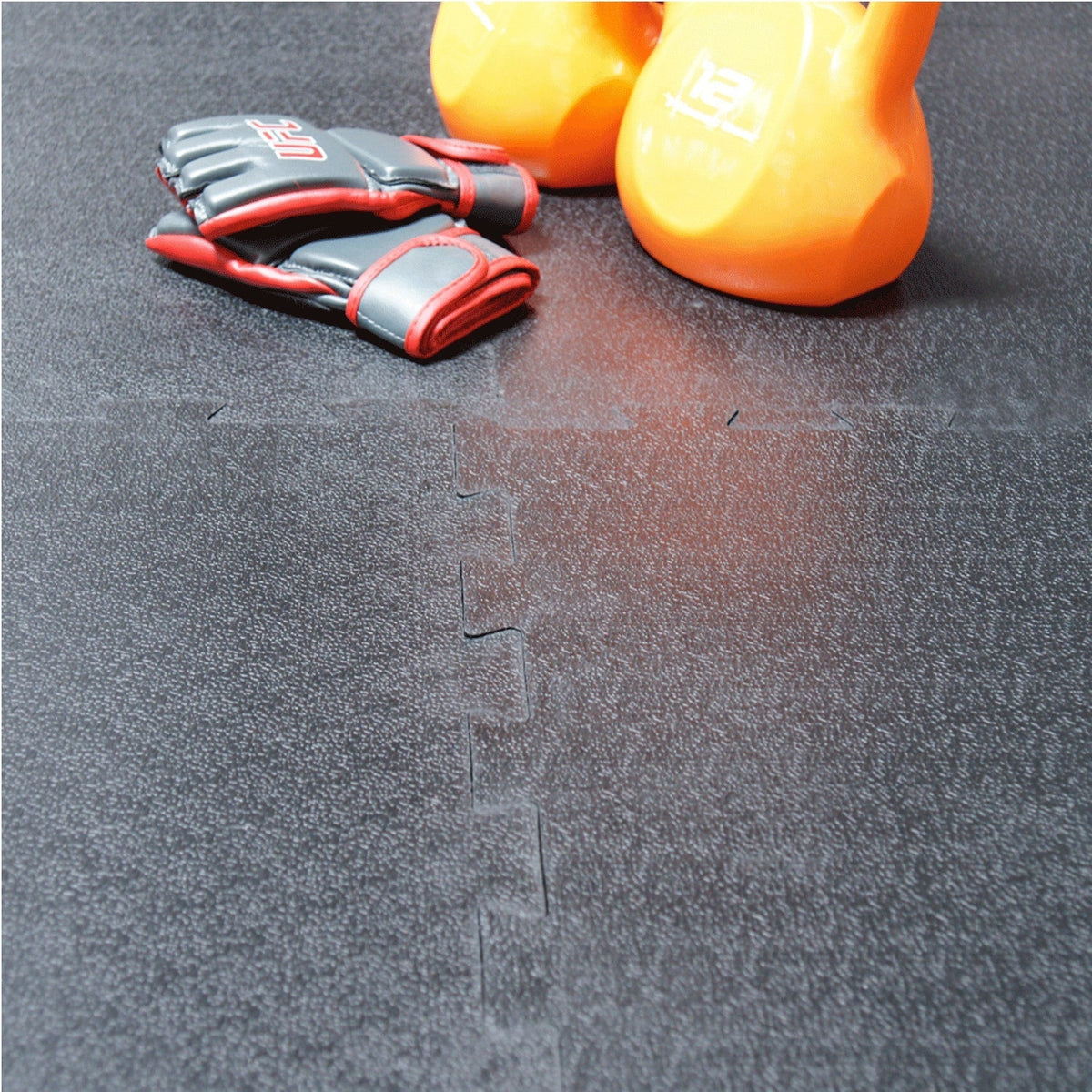 Rubber-Cal 24-in W x 24-in L x 0.375-in T Interlocking Rubber Gym Floor Tile (48-sq ft)