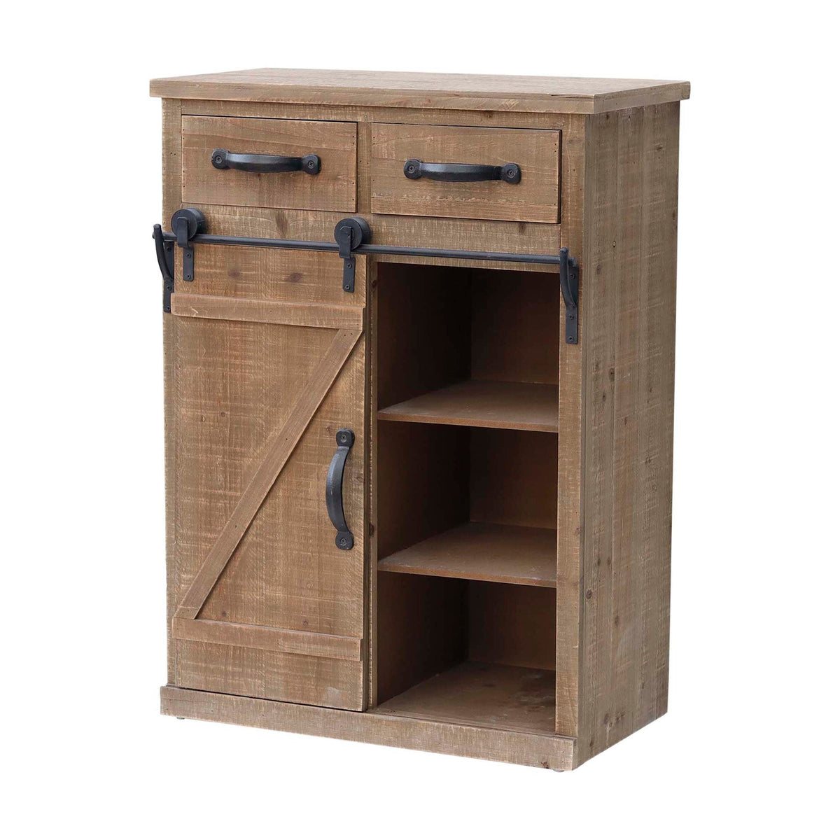 Parisloft Rustic Brown Country Wood Media Cabinet