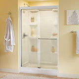 Simplicity 48 in. x 70 in. Semi-Frameless Traditional Sliding Shower Door in Bronze with Niebla Glass - Super Arbor