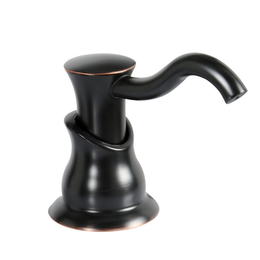 Contemporary Single-Handle Pull-Down Sprayer Kitchen Faucet with Soap Dispenser in Mediterranean Bronze - Super Arbor