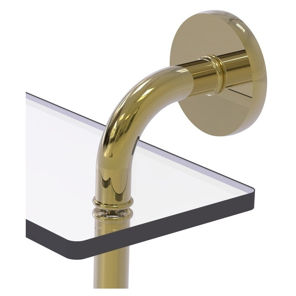 Allied Brass Remi Unlacquered Brass 2-Tier Wall-Mount Bathroom Shelf, 5 in x 14 in x 5 in