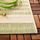 Safavieh Courtyard Dobby 5 x 8 Beige/Sweet Pea Indoor/Outdoor Stripe Coastal Area Rug