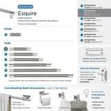 Amerock Esquire 3-in or 3-3/4-in (76Mm or 96mm) Center to Center Dual Mount Cylindrical Bar Drawer Pull