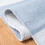 Safavieh Montauk Maslin 2 x 12 Sky Blue/Ivory Indoor Stripe Coastal Handcrafted Runner