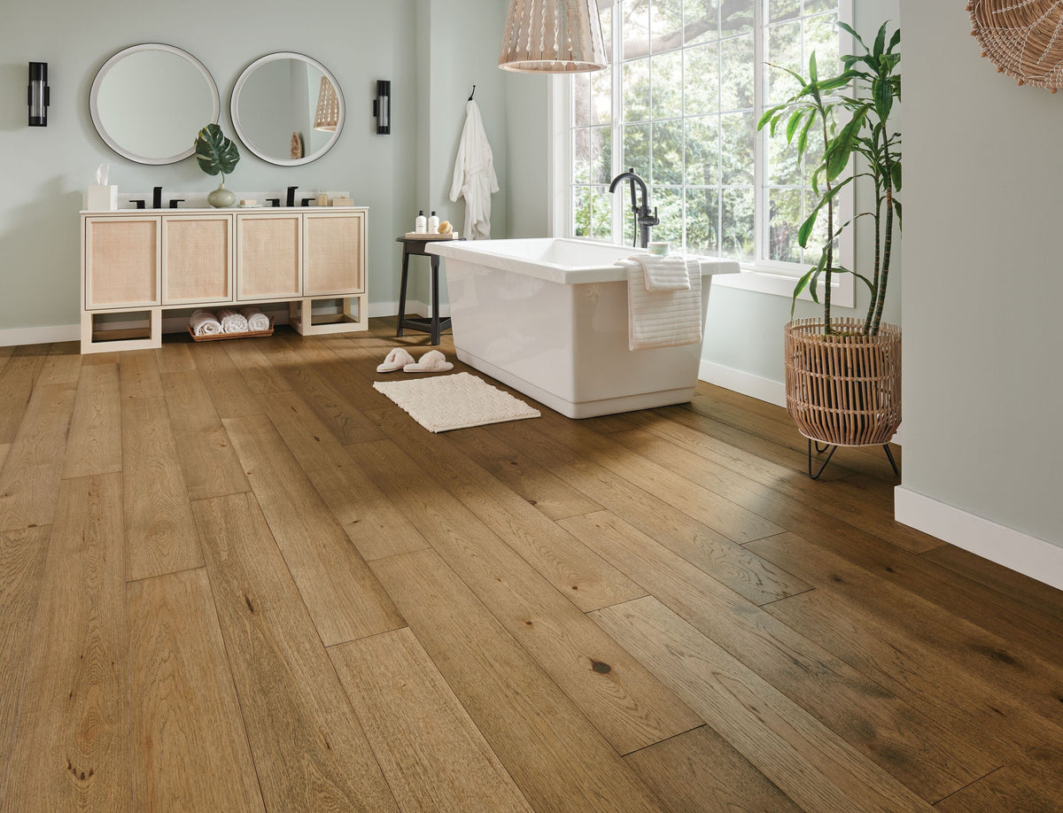 Bruce (Sample) Forest Rain Calming Tea White Oak Engineered Wirebrushed Waterproof Hardwood Flooring