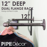 1/2 in. x 2 ft. L Black Pipe Wall Mounted Clothing Rack Kit