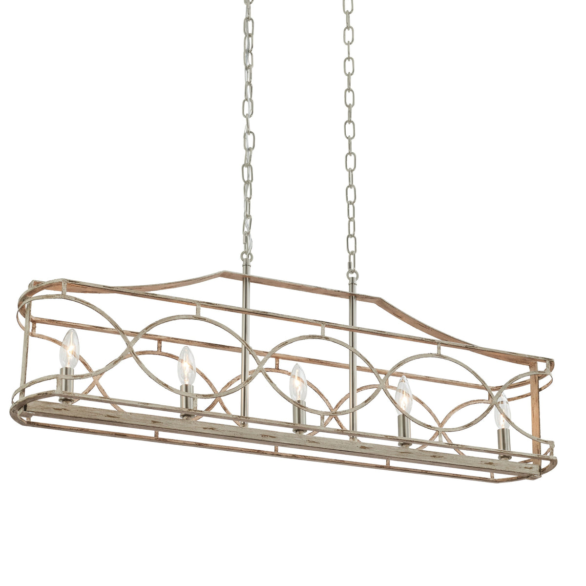 Kichler Adelgade 5-Light Distressed White Coastal Chandelier