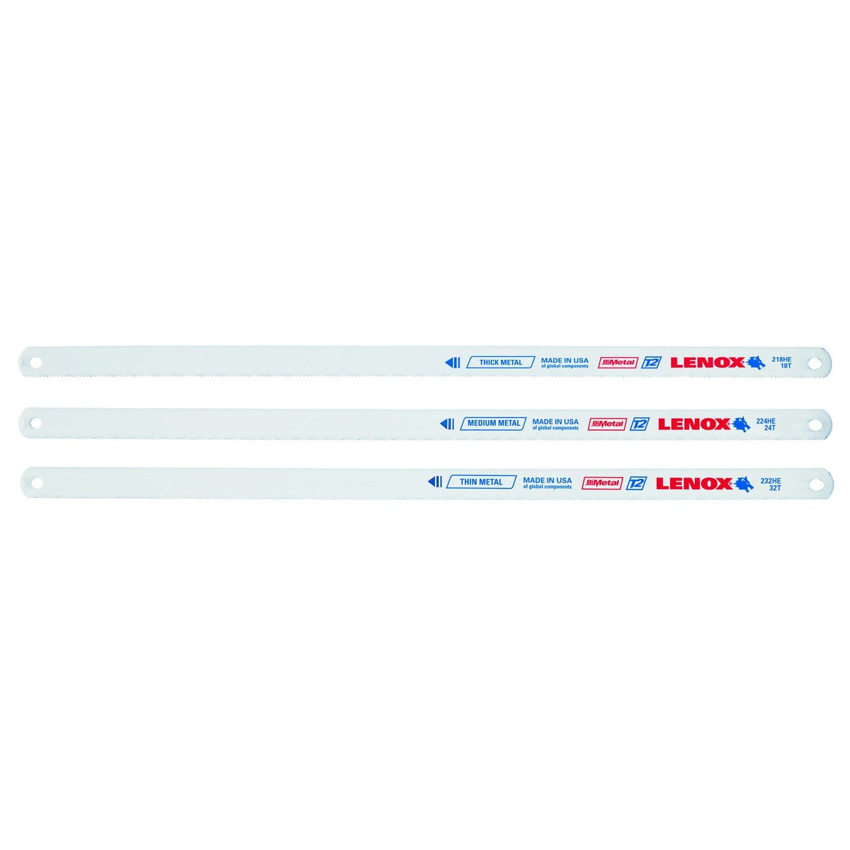 LENOX 12-in Bi-Metal Fine Finish Cut Hacksaw Blade Set, 3-Pack