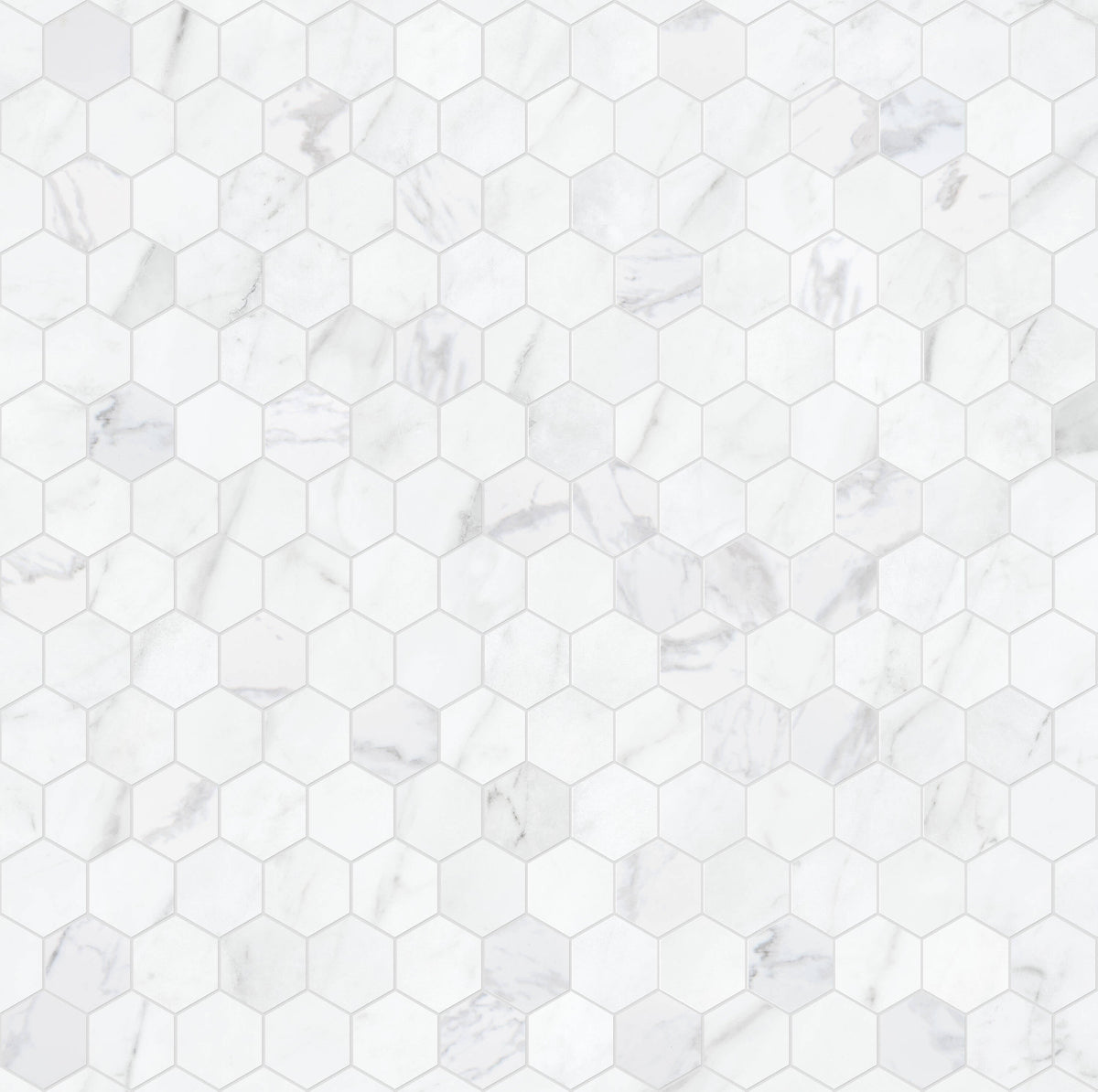 Satori Regent Carrara 12-in x 12-in Matte Porcelain Hexagon Marble-Look Floor and Wall Mosaic Tile (0.93-sq ft per Piece)