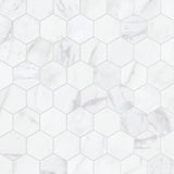 Satori Regent Carrara 12-in x 12-in Matte Porcelain Hexagon Marble-Look Floor and Wall Mosaic Tile (0.93-sq ft per Piece)