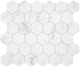 Satori Regent Carrara 12-in x 12-in Matte Porcelain Marble Look Hexagon Mosaic Floor and Wall Tile (0.93-sq. ft/ Piece)