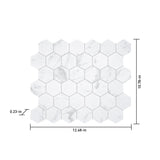 Satori Regent Carrara 12-in x 12-in Matte Porcelain Marble Look Hexagon Mosaic Floor and Wall Tile (0.93-sq. ft/ Piece)