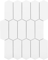 Satori Hudson Brilliant White Picket 10-in x 13-in Glossy Porcelain Arabesque Mosaic Wall Tile (0.94-sq. ft/ Piece)