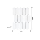 Satori Hudson Brilliant White Picket 10-in x 13-in Glossy Porcelain Arabesque Mosaic Wall Tile (0.94-sq. ft/ Piece)