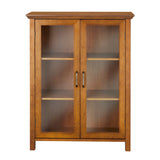 Teamson Home Avery 26-in x 34-in x 12.5-in Oil Oak Finish Freestanding Linen Cabinet