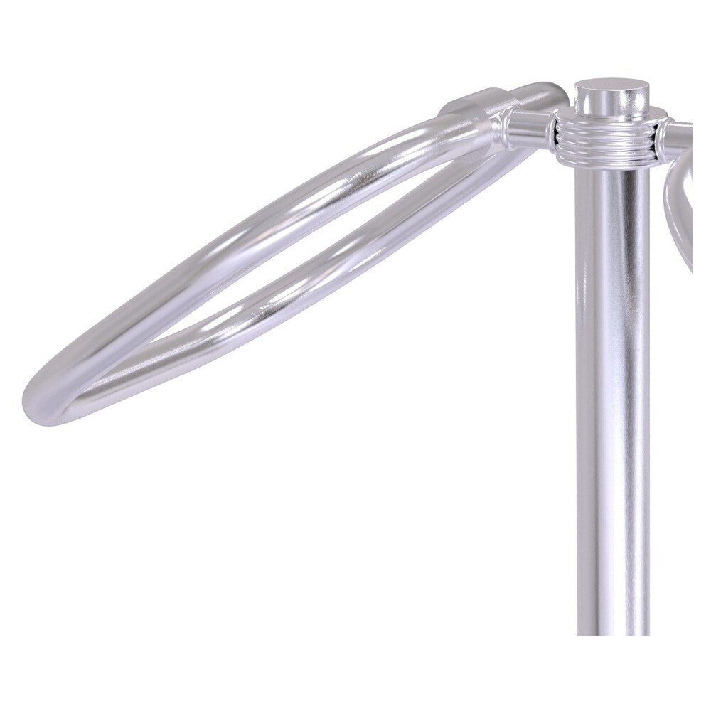 Allied Brass Satin Chrome Freestanding Countertop Double Towel Ring