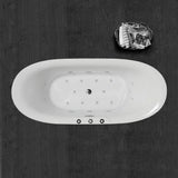 Venezia 71 in. Acrylic Freestanding Double Slipper Whirlpool and Air Bathtub with Drain and Overflow Included in White - Super Arbor