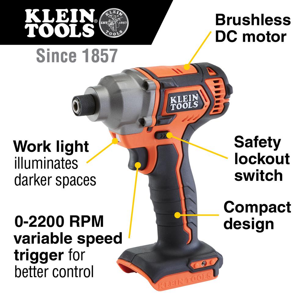 Battery-Operated Compact Impact Driver, 1/4 in. Hex Drive, Tool Only - Super Arbor