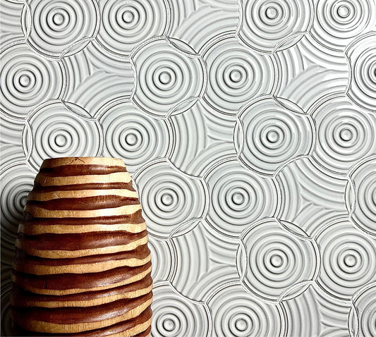 Abolos Monet White Sand 8-in x 16-in Glazed Porcelain Patterned Multi-shaped Mosaic Wall Tile product image