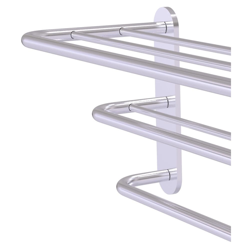 Allied Brass Satin Chrome Wall Mount Towel Rack, 23 x 9 x 10 in, 3-Bar