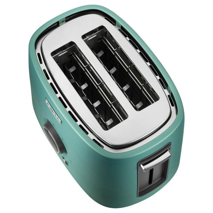 2-Slice Green Long Slot Toaster with Rack
