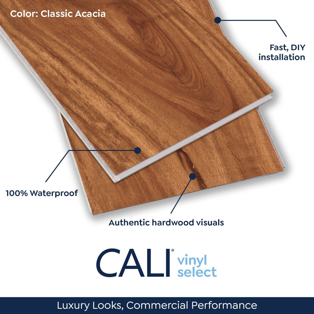 CALI Aqua Tough Classic Acacia 4.7-mm x 7-3/32-in W x 48-in L Waterproof Luxury Vinyl Plank Flooring (23.77-sq ft/case)