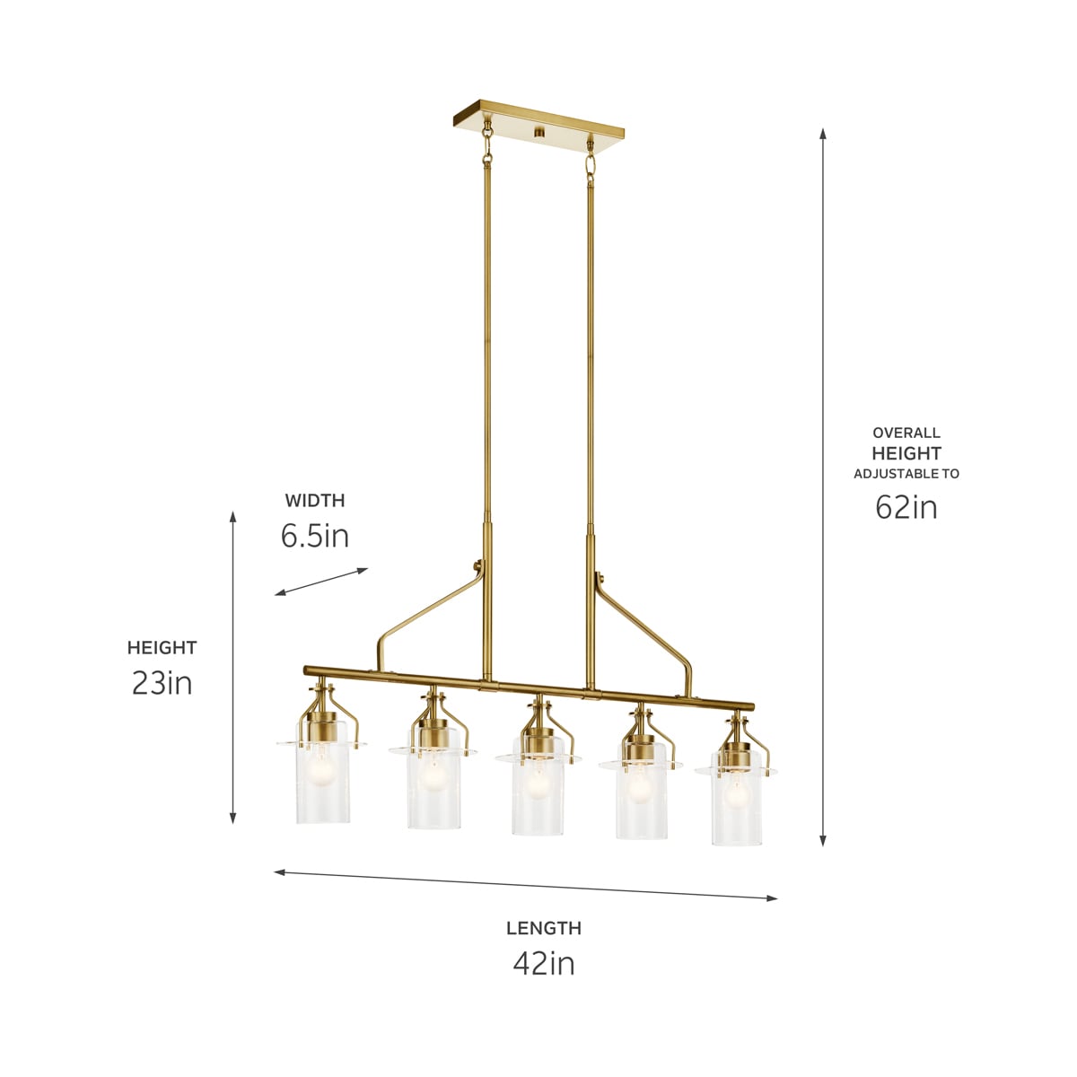 Kichler Everett 5-Light Gold Industrial Chandelier
