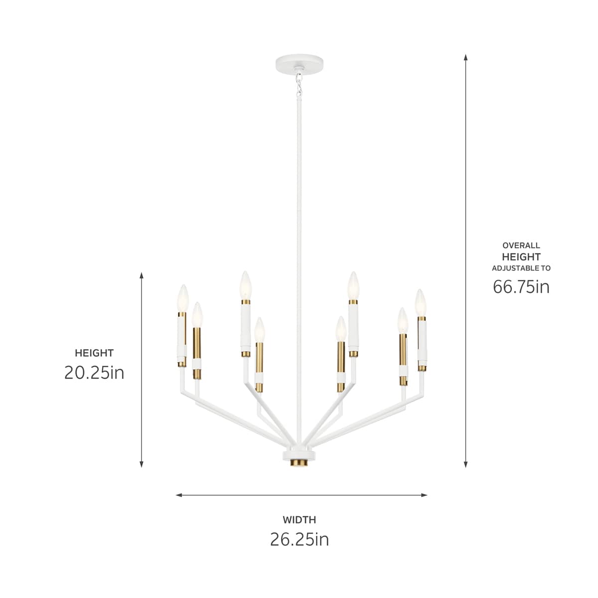 Kichler Armand 8-Light White Modern/Contemporary Chandelier