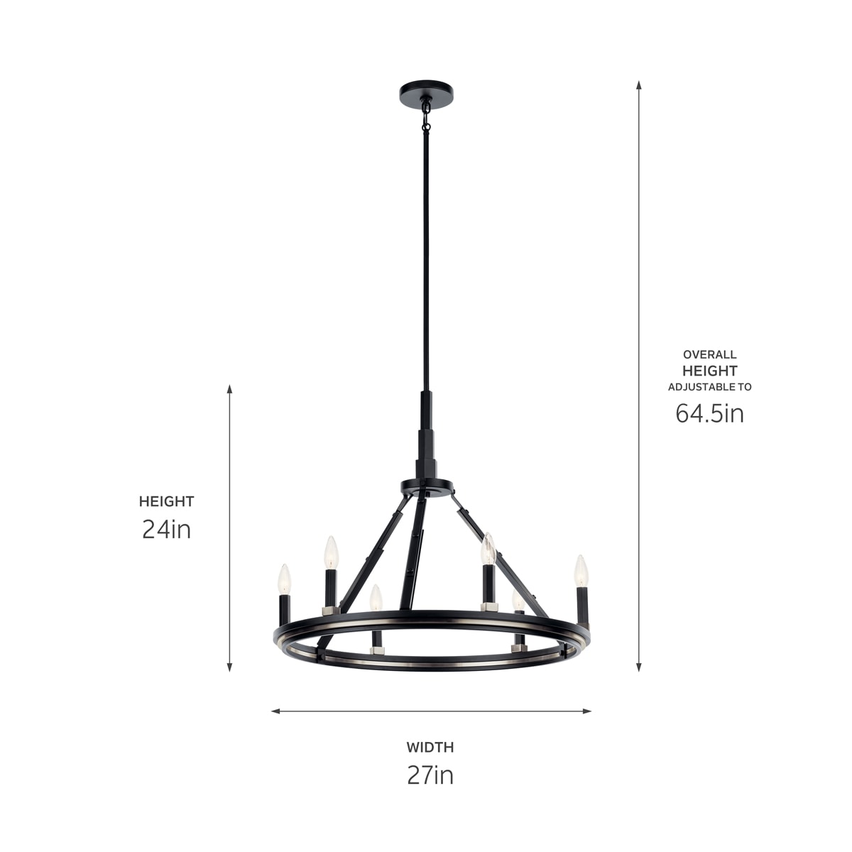 Kichler Emmala 6-Light Black Vintage Chandelier