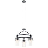 Kichler Everett 3-Light Black Industrial Chandelier
