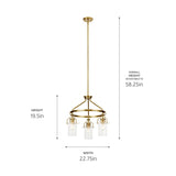Kichler Everett 3-Light Gold Industrial Chandelier