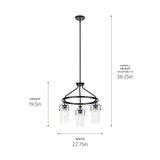 Kichler Everett 3-Light Black Industrial Chandelier