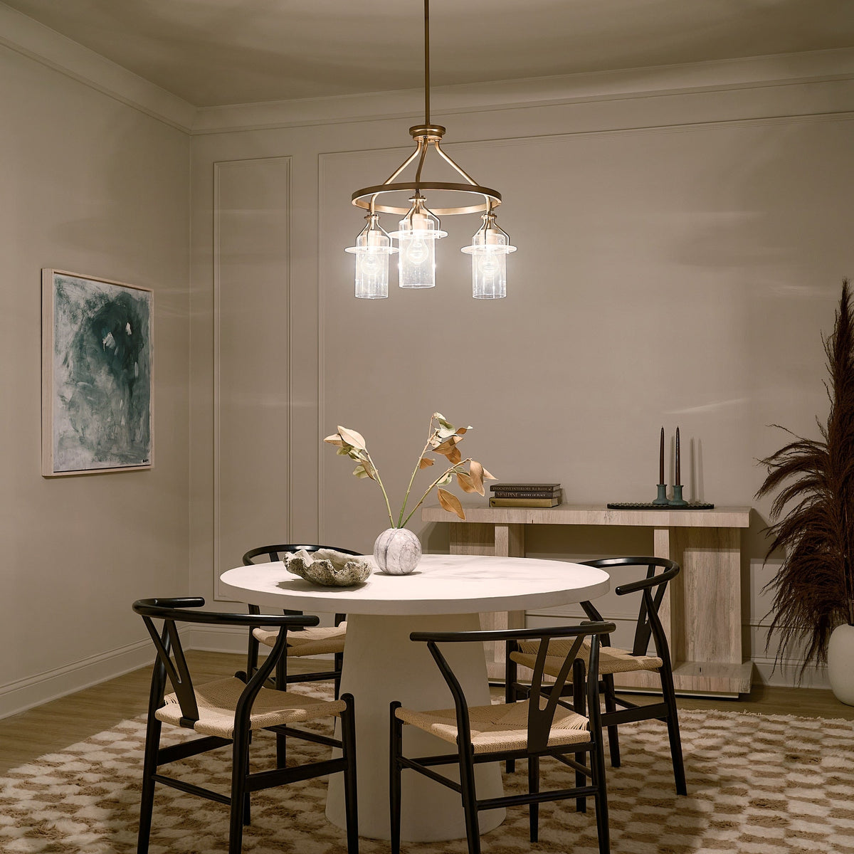 Kichler Everett 3-Light Gold Industrial Chandelier