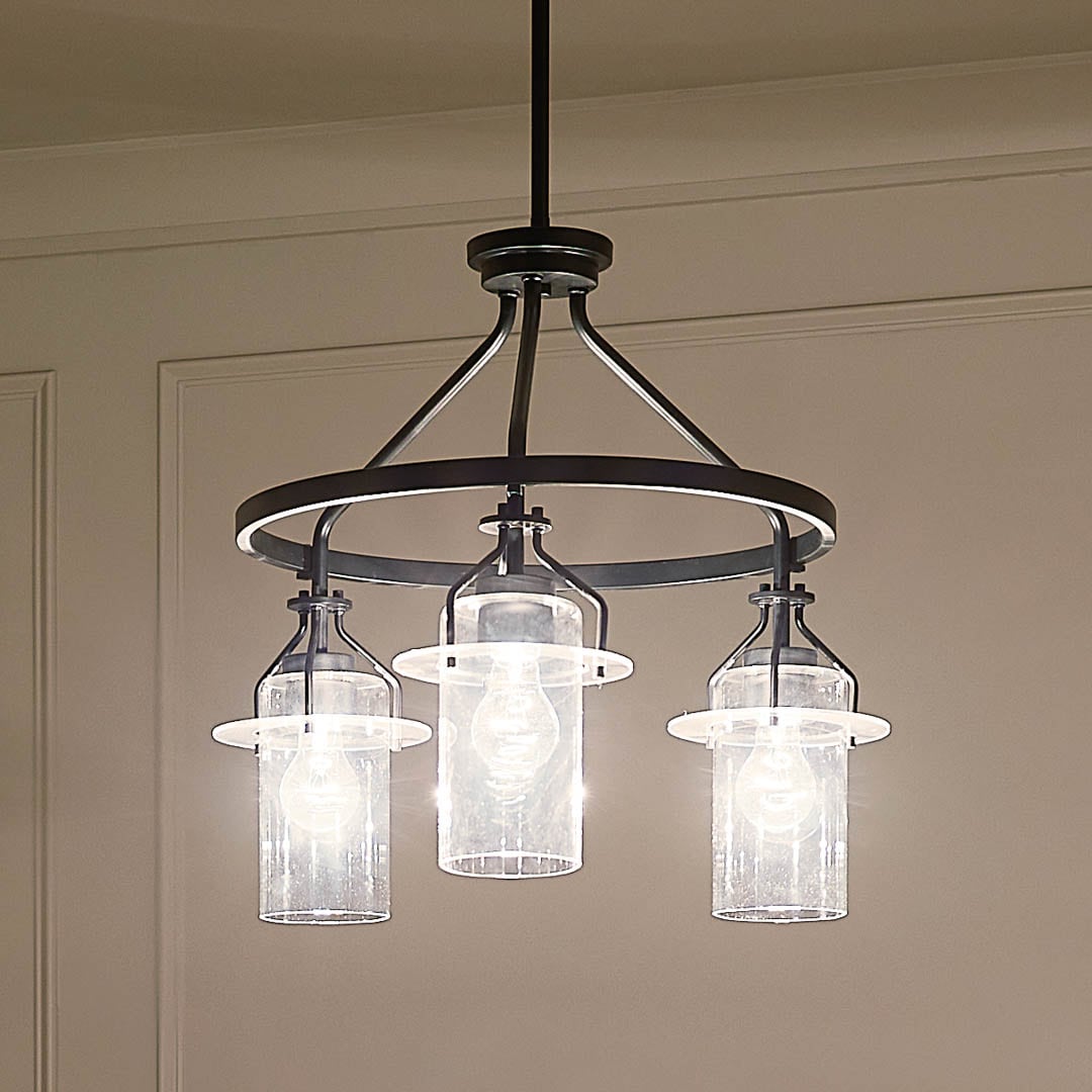 Kichler Everett 3-Light Black Industrial Chandelier