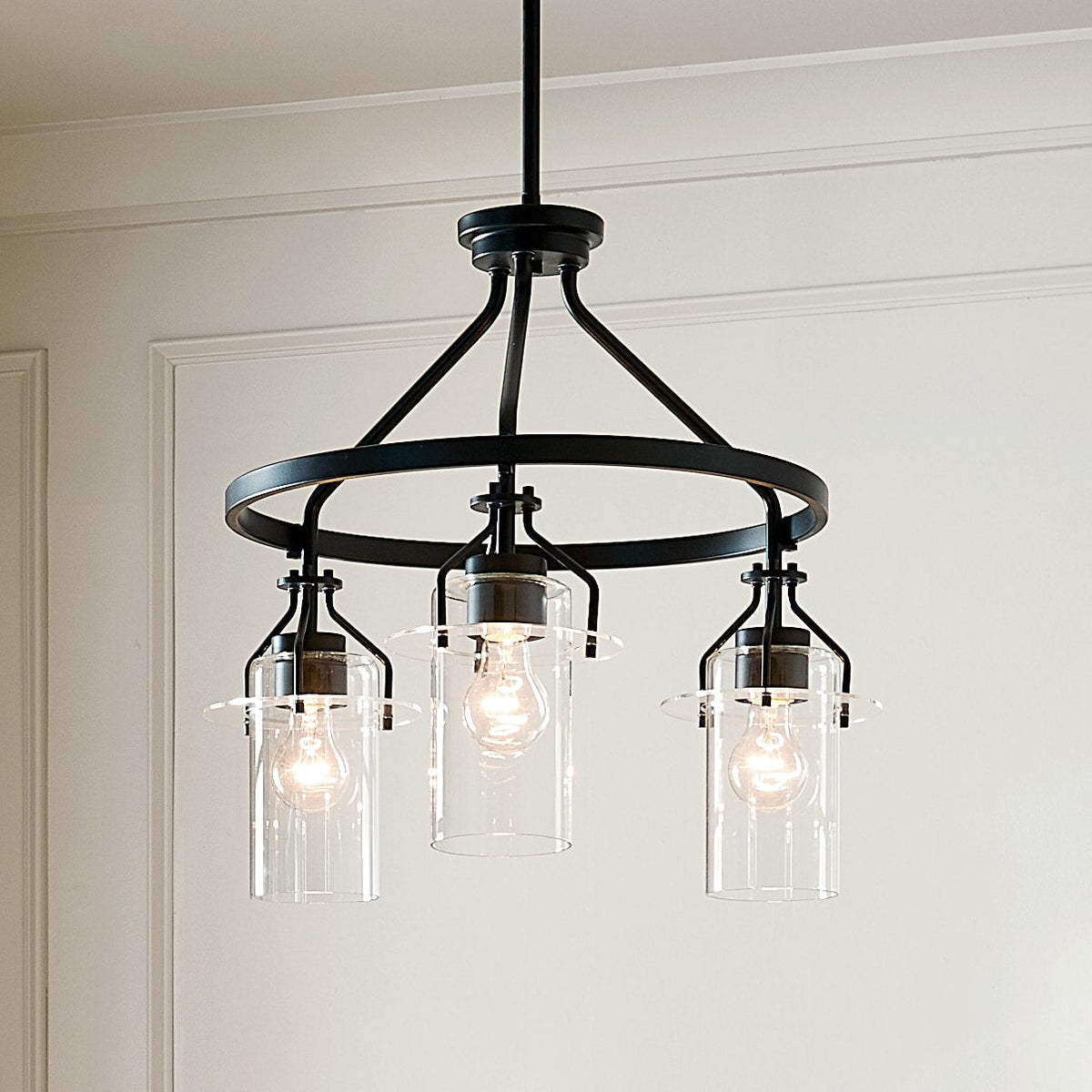 Kichler Everett 3-Light Black Industrial Chandelier