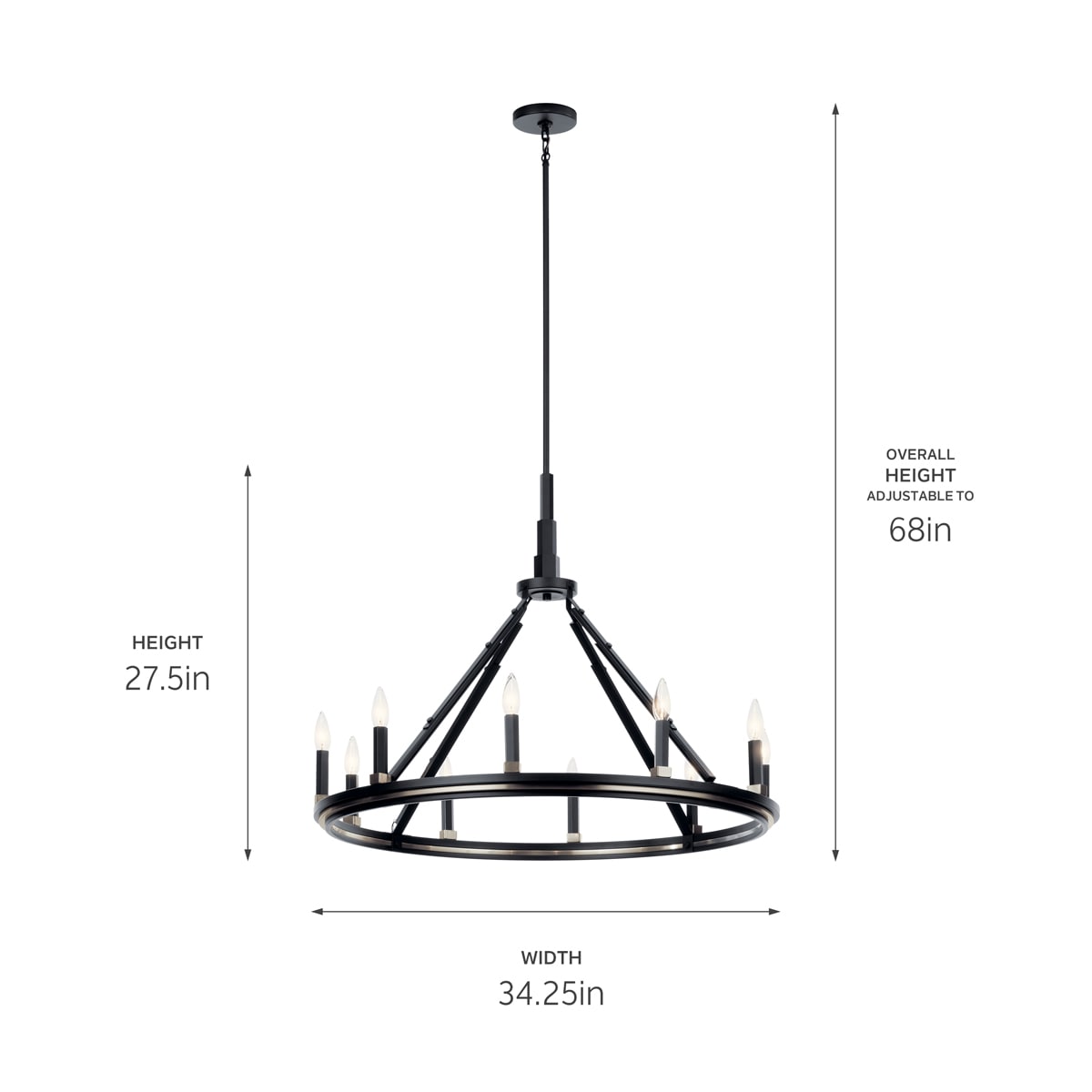 Kichler Emmala 10-Light Black Vintage Chandelier