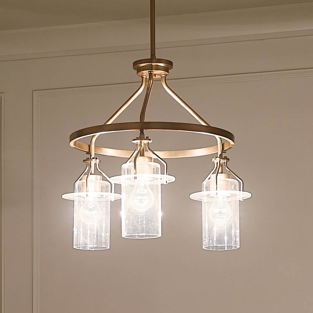 Kichler Everett 3-Light Gold Industrial Chandelier