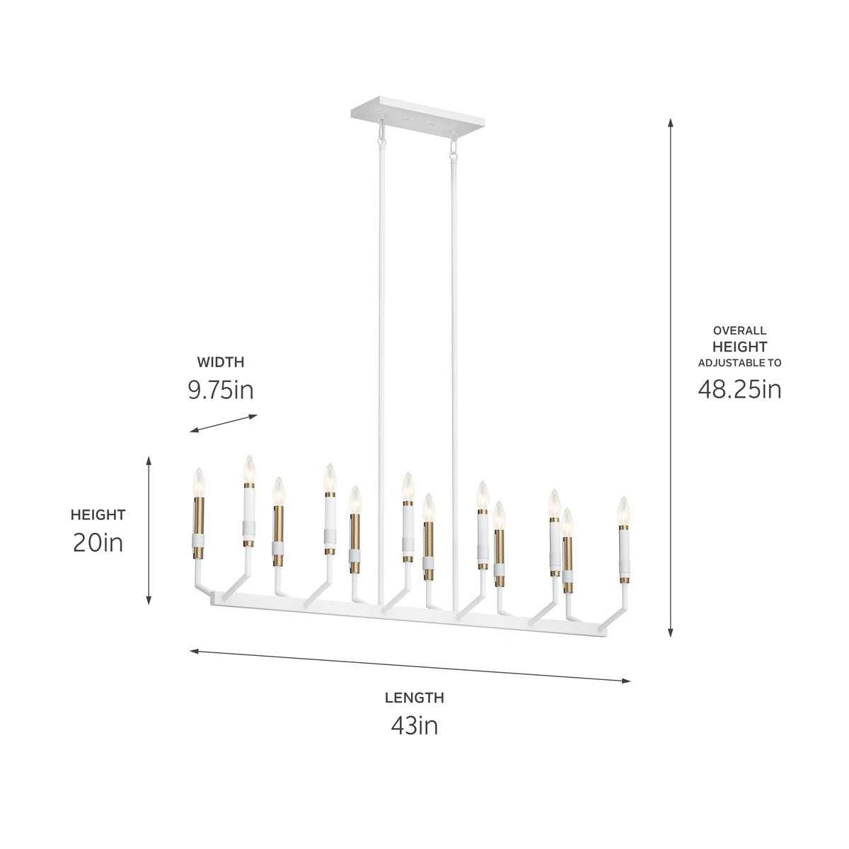 Kichler Armand 12-Light White Modern/Contemporary Chandelier